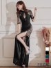画像11: 【Lサイズあり】 【ROBE de FLEURS Glossy/ローブ・ド・フルール グロッシー】ジップ/ ZIP 袖あり/サイドレース切替/ ロングドレス/ キャバドレスlong[OF2]