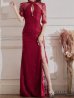 画像20: 【Lサイズあり】 【ROBE de FLEURS Glossy/ローブ・ド・フルール グロッシー】ジップ/ ZIP 袖あり/サイドレース切替/ ロングドレス/ キャバドレスlong[OF2]