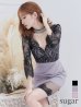 画像1: XSサイズあり【Glossy/グロッシー】チョーカー付き / レース/ 七分袖 / 長袖 / タイト / ミニドレス / キャバドレス[OF2] (1)