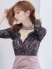 画像4: XSサイズあり【Glossy/グロッシー】チョーカー付き / レース/ 七分袖 / 長袖 / タイト / ミニドレス / キャバドレス[OF2]