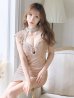 画像5: 【XSサイズあり】【Glossy/グロッシー】切替レース/ ビジュー/ アシンメトリー/ タイト/ ミニドレス/ キャバドレス[OF2]