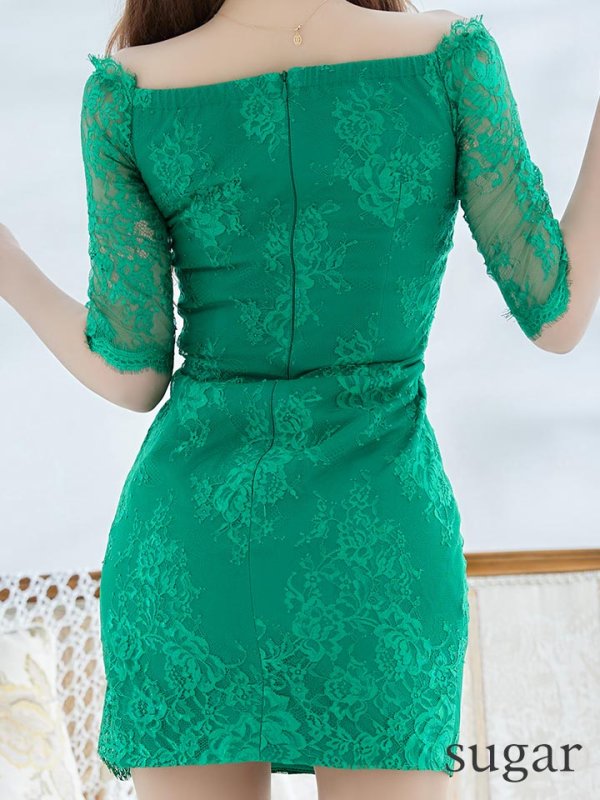 画像21: 【Glossy/グロッシー】オフショル/ ジップ/ ZIPフロントジップ/ ZIP 袖あり/ タイト/ ミニドレス/ キャバドレス【OF08】