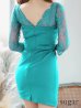 画像30: XS-Lサイズあり【ROBE de FLEURS Glossy/ローブ・ド・フルール グロッシー】レーススリーブ/ 七分袖/ 長袖/ バストクロスデザイン/ ストレッチ/ タイト/ ミニドレス/ キャバドレス[OF2]
