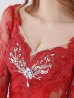 画像14: XS-Lサイズあり【ROBE de FLEURS Glossy/ローブ・ド・フルール グロッシー】レーススリーブ/ 七分袖/ 長袖/ バストクロスデザイン/ ストレッチ/ タイト/ ミニドレス/ キャバドレス[OF2]
