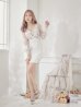 画像2: Lサイズあり【ROBE de FLEURS Glossy/ローブ・ド・フルール グロッシー】刺繍レース /チュールスリーブ/長袖 / タイト/ ミニドレス/ キャバドレス[OF2] (2)