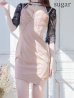 画像9: XS〜Lサイズあり【ROBE de FLEURS Glossy/ローブ・ド・フルール グロッシー】バストジップ/ ZIP レーススリーブ/ 七分袖/ 長袖/ 袖あり/ タイト/ ミニドレス/ キャバドレス[OF2]