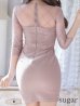 画像9: XSサイズあり【ROBE de FLEURS Glossy/ローブ・ド・フルール グロッシー】長袖/ フラワーレース/ ブロックチュール/ バストカット/ タイト/ ミニドレス/ キャバドレス[OF2]