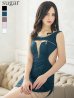画像1: 【ROBE de FLEURS Glossy/ローブ・ド・フルール グロッシー】フロントジップ/ ZIP サイドチュール/ タイト/ ミニドレス/ キャバドレス[OF2] (1)