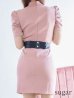 画像11: XSサイズあり【ROBE de FLEURS Glossy/ローブ・ド・フルール グロッシー】バストカット/ ジップ/ ZIP ベルト付き/ 半袖/ パフスリーブ/ タイト/ ミニドレス/ キャバドレス[OF2]