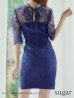 画像9: XSサイズあり【ROBE de FLEURS Glossy/ローブ・ド・フルール グロッシー】アメスリ/ ビジュー/ レース/ サイドシアー/ 七分袖/ 袖あり/ アシメ/ タイト/ ミニドレス/ キャバドレス[OF2]