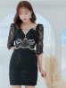 画像14: 【ROBE de FLEURS Glossy/ローブ・ド・フルール グロッシー】レーススリーブ/ 七分袖/ 長袖/ 袖あり/ ウエストシースルー/ ジップ/ タイト/ ミニドレス/ キャバドレス[OF2]