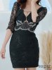 画像10: 【ROBE de FLEURS Glossy/ローブ・ド・フルール グロッシー】レーススリーブ/ 七分袖/ 長袖/ 袖あり/ ウエストシースルー/ ジップ/ タイト/ ミニドレス/ キャバドレス[OF2]