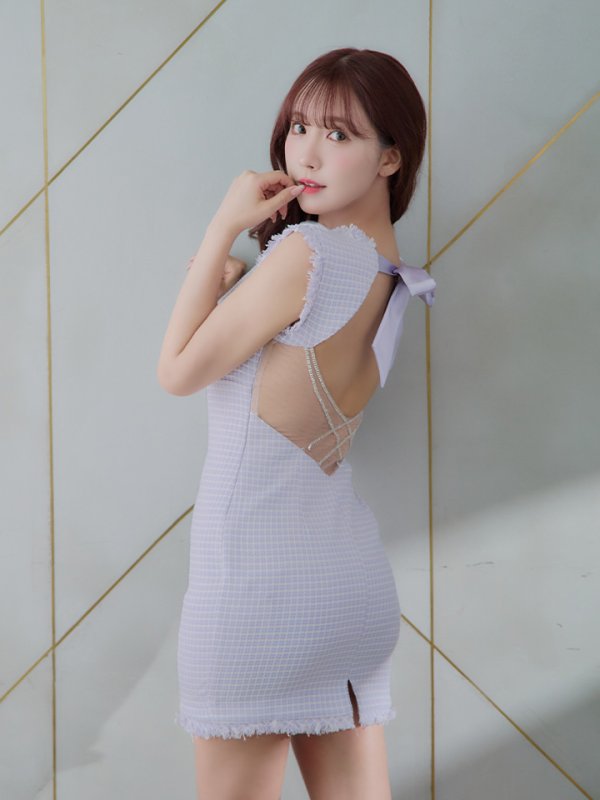 画像15: XSサイズあり【Glossy/グロッシー】スプリングツイード/ ビジュージッパー/ シアー/ ノースリーブ/ タイト/ ミニドレス/ キャバドレス【HC02】