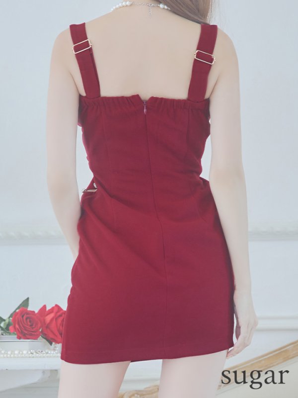 画像9: XSサイズあり【Glossy/グロッシー】フロントジップ/ ビジュー/ ストレッチ/ ビスチェ/ タイト/ ミニドレス/ キャバドレス【HC02】