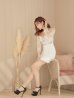 画像2: XS〜Lサイズあり【ROBE de FLEURS Glossy/ローブ・ド・フルール グロッシー】レース/ 七分袖/ 長袖/ 袖あり/ フラワーモチーフ/ タイト/ ミニドレス/ キャバドレス[OF2] (2)