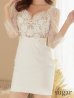 画像8: XS〜Lサイズあり【ROBE de FLEURS Glossy/ローブ・ド・フルール グロッシー】レース/ 七分袖/ 長袖/ 袖あり/ フラワーモチーフ/ タイト/ ミニドレス/ キャバドレス[OF2]