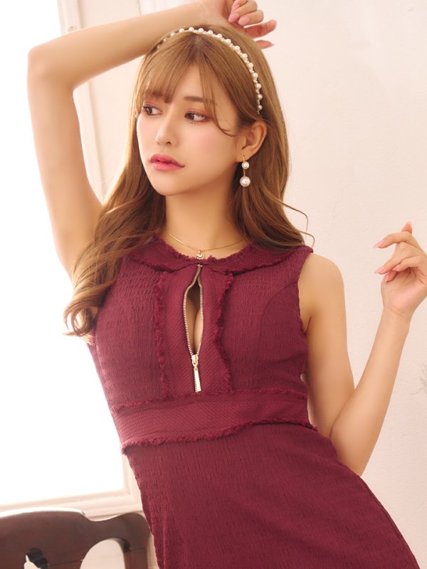 画像28: XSサイズあり【Glossy/グロッシー】ジッパー/ シンプル/ ストレッチ/ ワンカラー/ ノースリーブ/ タイト/ ミニドレス/ キャバドレス【HC02】