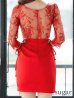 画像9: 【ROBE de FLEURS Glossy/ローブ・ド・フルール グロッシー】レーススリーブ/ 七分袖/ 長袖/ 袖あり/ スパンコール/ サイドリボン/ タイト/ ミニドレス/ キャバドレス[OF2]