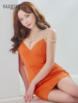 XSサイズあり【ROBE de FLEURS Glossy/ローブ・ド・フルール グロッシー】ワンカラー/ キャミソール/ ビジュー/ ストレッチ/ タイト/ ミニドレス/ キャバドレス[OF2]