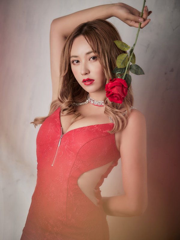 画像11: XSサイズあり【Glossy/グロッシー】デコルテビジュー/ フロントジップ/ リボンネック/ ストレッチ/ タイト/ ミニドレス/ キャバドレス【HC02】