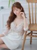画像2: XSサイズあり【ROBE de FLEURS Glossy/ローブ・ド・フルール グロッシー】立体フラワー/ レース/ 七分袖/ 長袖/ 袖あり/ ストレッチ/ タイト/ ミニドレス/ キャバドレス[OF2] (2)