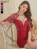 画像1: XS〜Lサイズあり【ROBE de FLEURS Glossy/ローブ・ド・フルール グロッシー】ビジュークロス/ レーススリーブ/ 七分袖/ 長袖/ 袖あり/ タイト/ ミニドレス/ キャバドレス[OF2] (1)