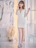 画像8: XS-Lサイズあり【ROBE de FLEURS Glossy/ローブ・ド・フルール グロッシー】バストビジュー/ レーススリーブ/ 袖あり/ ワンカラー/ 総レース/ タイト/ ミニドレス/ キャバドレス[OF2]