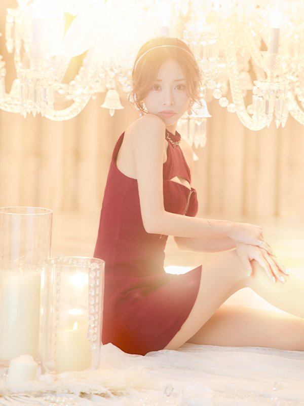 画像3: 即日発送!門りょうちゃん着用 XSサイズあり【Glossy/グロッシー】ホルターチェーンネック/ アメスリ/ バストカット/ フロントジップ/ タイト/ ミニドレス/ キャバドレス【OF08】