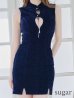 画像8: XSサイズあり【Glossy/グロッシー】フロントジッパー/ バストボタン/ ノースリーブ/ シンプル/ ワンカラー/ タイト/ ミニドレス/ キャバドレス[OF2]