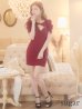 画像23: XSサイズあり【ROBE de FLEURS Glossy/ローブ・ド・フルール グロッシー】袖あり/ リブニット/ バストカット/ パール/ ストレッチ/ タイト/ ミニドレス/ キャバドレス[OF2]