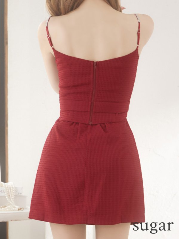 画像35: XSサイズあり【Glossy/グロッシー】ジッパー/ ベルト/ キャミ/ セットアップ/ シンプル/ ワンカラー/ ミニドレス/ キャバドレス【OF08】