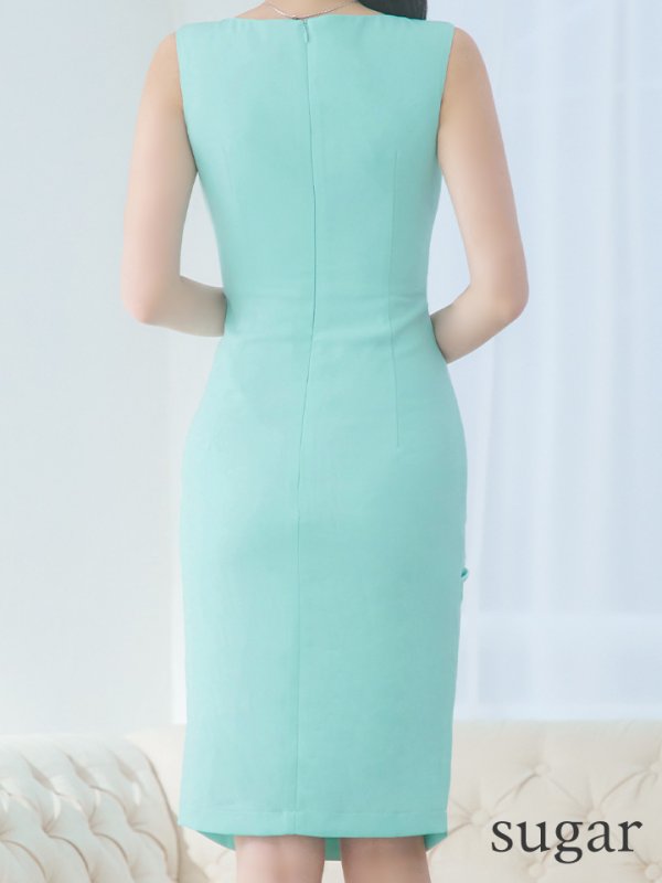 画像46: XSサイズあり【Glossy/グロッシー】フロントジップ/ スタッズ/ ストレッチ/ ワンカラー/ タイト/ ミニドレス/ キャバドレス【丈違いあり】【OF08】