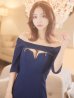画像16: 門りょうちゃん着用 XSサイズあり【ROBE de FLEURS Glossy/ローブ・ド・フルール グロッシー】袖あり/ バストジッパー/ リブニット/ ワンカラー/ 半袖/ オフショル/ ストレッチ/ タイト/ ミニドレス/ キャバドレス[OF2]