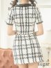 画像10: XSサイズあり【ROBE de FLEURS Glossy/ローブ・ド・フルール グロッシー】セットアップ/ チェック/ ツイード/ 半袖/ フロントジップ/ タイト/ ミニドレス/ キャバドレス[OF2]