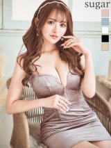 XS-Lサイズあり【ROBE de FLEURS Glossy/ローブ・ド・フルール グロッシー】スタッズ/ キルティング/ フロントジッパー/ ノースリーブ/ シンプル/ ワンカラー/ タイト/ ミニドレス/ キャバドレス[OF2]