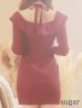 画像17: XSサイズあり【ROBE de FLEURS Glossy/ローブ・ド・フルール グロッシー】フロントジッパー/ オフショルダー/ リブニット/ 袖あり/ 長袖/ シンプル/ ワンカラー/ ストレッチ/ タイト/ ミニドレス/ キャバドレス[OF2]