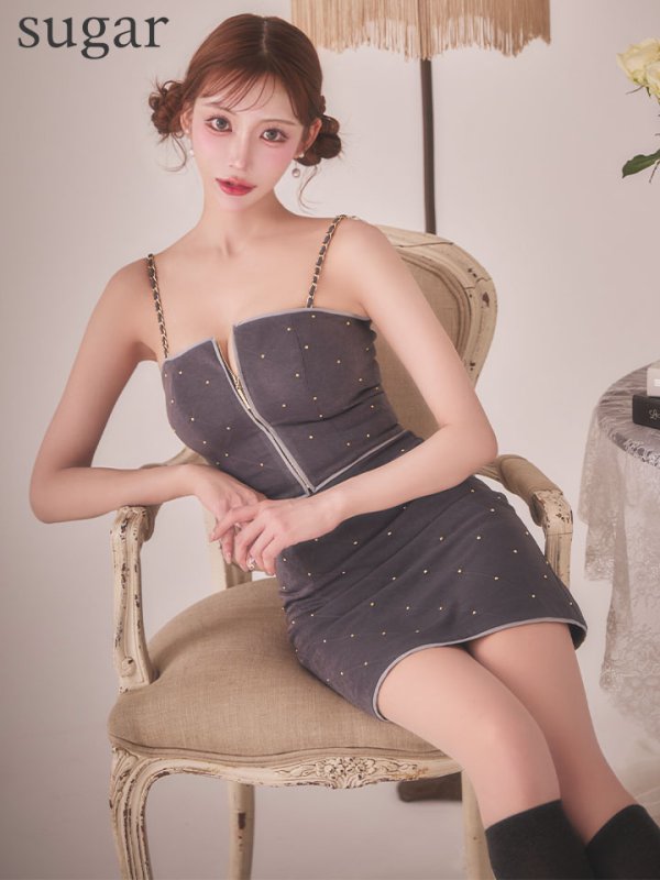 グレーxライトグレー モデル：明日花キララ　身長：162cm　着用サイズ：Sサイズ