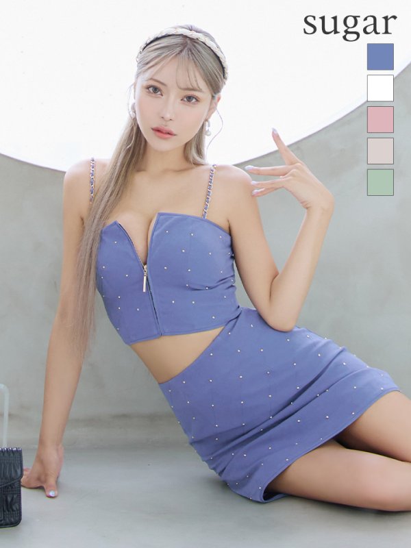 ブルー モデル：如月れい　身長：156cm　着用サイズ：Sサイズ