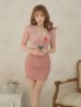 画像3: XSサイズあり【ROBE de FLEURS Glossy/ローブ・ド・フルール グロッシー】刺繍レース/ バストビジュー/ 袖あり/ 総レース/ ワンカラー/ タイト/ ミニドレス/ キャバドレス[OF2]