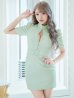 画像25: XSサイズあり【ROBE de FLEURS Glossy/ローブ・ド・フルール グロッシー】バストジッパー/ スプリングツイード/ 半袖/ 袖あり/ ワンカラー/ タイト/ ミニドレス/ キャバドレス[OF2]