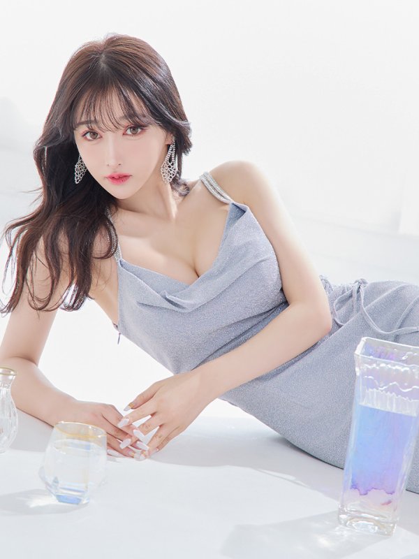 画像12: XSサイズあり【Glossy/グロッシー】ラメニット/ ビジュー/ キャミ/ シンプル/ ワンカラー/ タイト/ ミニドレス/ キャバドレス[OF08]