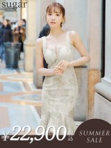 【サマーセール開催中！! 】Lサイズあり【DEA./ディア】マーメイド/ フローラル/ バストジップ/ フリル/ ミディアムドレス/ キャバドレス【OF08】