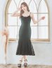 画像19: 【ROBE de FLEURS Glossy/ローブ・ド・フルール グロッシー】サイドレース/ ファーストラップ/ ワンカラー/ キャミソール/ ストレッチ/ タイト/ ミモレ丈/ ロングドレス/ キャバドレスlong[OF2]