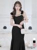 画像15: 【ROBE de FLEURS Glossy/ローブ・ド・フルール グロッシー】サイドレース/ ファーストラップ/ ワンカラー/ キャミソール/ ストレッチ/ タイト/ ミモレ丈/ ロングドレス/ キャバドレスlong[OF2]