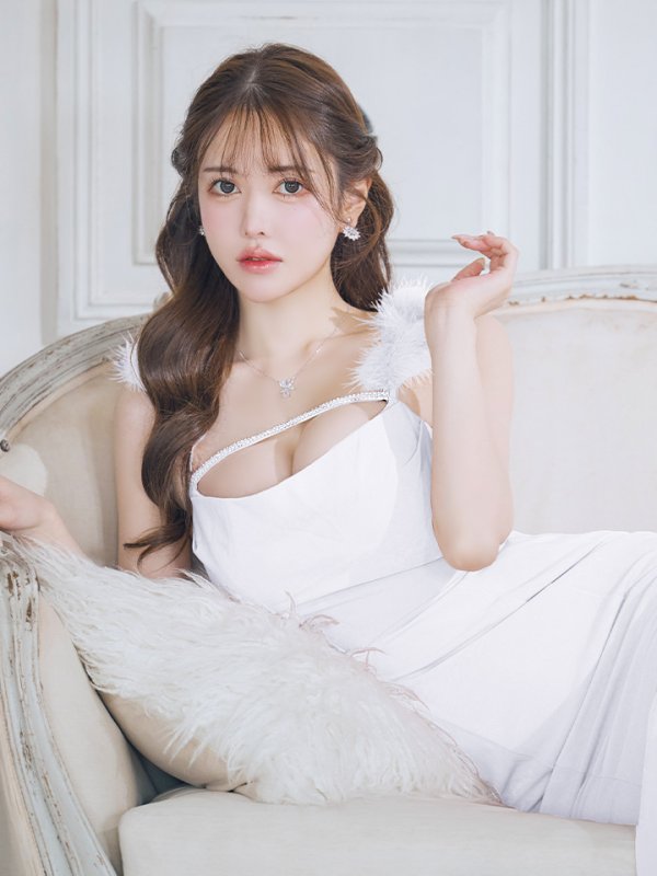 画像35: 【Glossy/グロッシー】サイドレース/ ファーストラップ/ ワンカラー/ キャミソール/ ストレッチ/ タイト/ ミモレ丈/ ロングドレス/ キャバドレスlong[OF08]