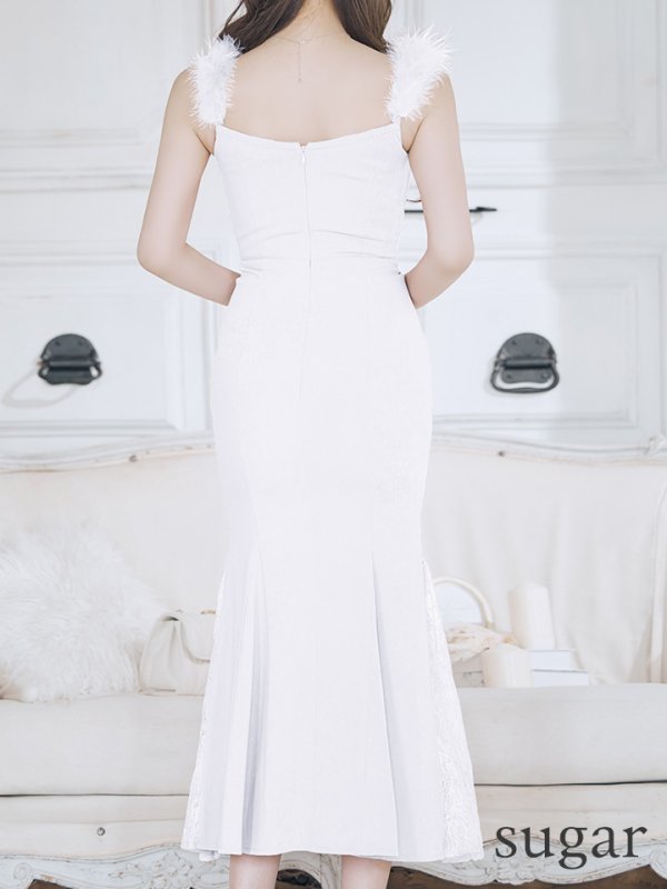 画像38: 【Glossy/グロッシー】サイドレース/ ファーストラップ/ ワンカラー/ キャミソール/ ストレッチ/ タイト/ ミモレ丈/ ロングドレス/ キャバドレスlong[OF08]