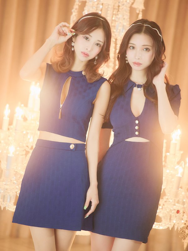 画像15: 門りょうちゃん着用 XSサイズあり【Glossy/グロッシー】ジッパー/ シンプル/ ワンカラー/ ノースリーブ/ セットアップ/ ストレッチ/ タイト/ ミニドレス/ キャバドレス[OF08]