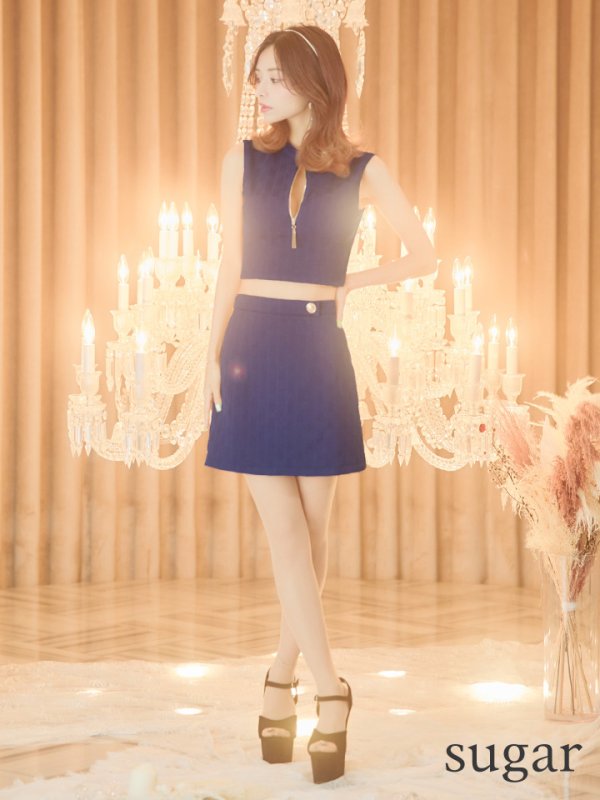 画像18: 門りょうちゃん着用 XSサイズあり【Glossy/グロッシー】ジッパー/ シンプル/ ワンカラー/ ノースリーブ/ セットアップ/ ストレッチ/ タイト/ ミニドレス/ キャバドレス[OF08]