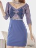 画像23: XSサイズあり【ROBE de FLEURS Glossy/ローブ・ド・フルール グロッシー】ウエストシースルー/ レーススリーブ/ 袖あり/ オフショル/ タイト/ ミニドレス/ キャバドレス[OF2]