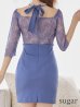 画像24: XSサイズあり【ROBE de FLEURS Glossy/ローブ・ド・フルール グロッシー】ウエストシースルー/ レーススリーブ/ 袖あり/ オフショル/ タイト/ ミニドレス/ キャバドレス[OF2]